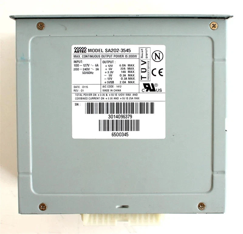 SA202-3545, 6500345 astec 200W 24PIN power supply - Image 4 of 4