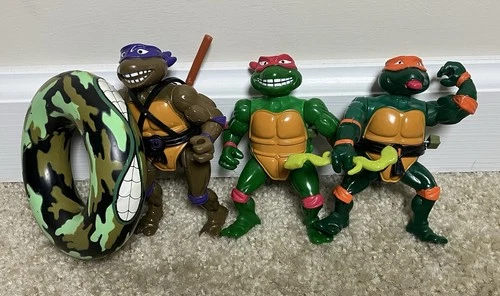 Vintage 1989 TMNT Action Figures Playmates Wacky Action & Sewer Army Tube Lot #8