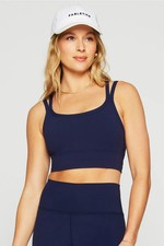 FABLETICS Principal Longline Medium Impact Sports Bra - Deep Navy - Size XL
