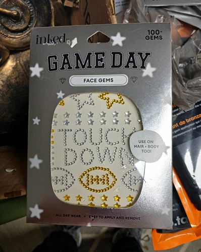 Inked by Dani Game Day Touch Down Face Gems 100+ Star Silver/Gold Easy Off - product listing photo