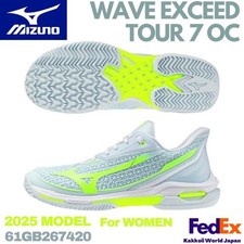 Mizuno Women's Tennis Shoes WAVE EXCEED TOUR 7 OC Light Blue/Yellow 61GB267420