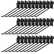 30Pcs 8 Inch Black Slatwall Panel Hooks Heavy Duty Hanging Display Pegboard