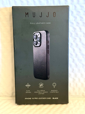 Mujjo - Apple iPhone 16 Pro Leather Case - Black  NEW!!