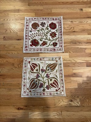 Hand embroidered suzani pillow cover,Uzbek pillowcase,cushion cover Set Of 2