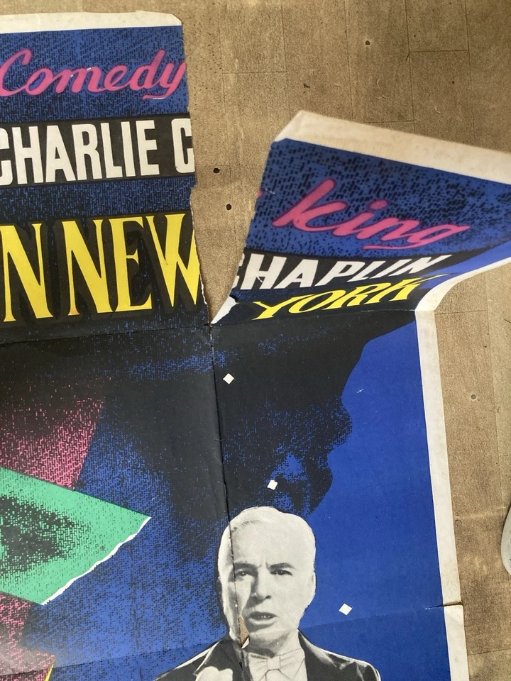 Seltenes Charlie Chaplin Indianer Poster König in New York Original ein Blatt - Bild 2 von 2