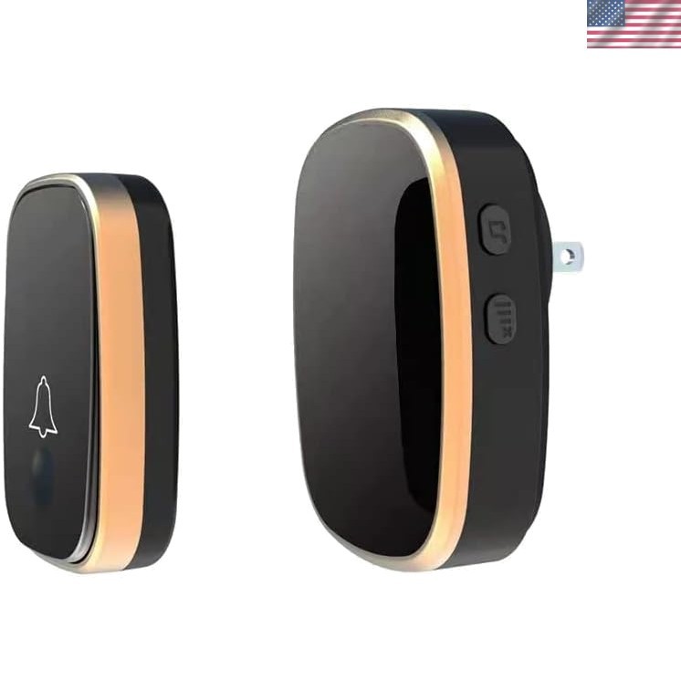 Elegant Wireless Doorbell with LED Flashing Alerts - 52 Ringtones & 1000ft Range