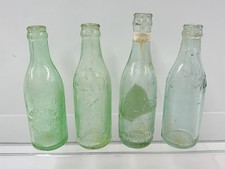 LOT OF 4: ATQ COCA-COLA EMB GREEN GLASS SODA BOTTLES (AL/SC/GA/TX)