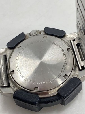 VICTORINOX 241724 INOX Navy Dial Stainless Watch Near Mint JAPAN