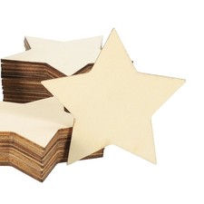 80mm Wooden Stars 50 Pack Unfinished Wood Stars Blank Wooden Cutouts