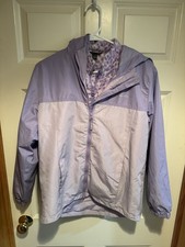 Eddie Bauer Youth Purple Animal Print Two In One Reversible Jacket/Size: Large