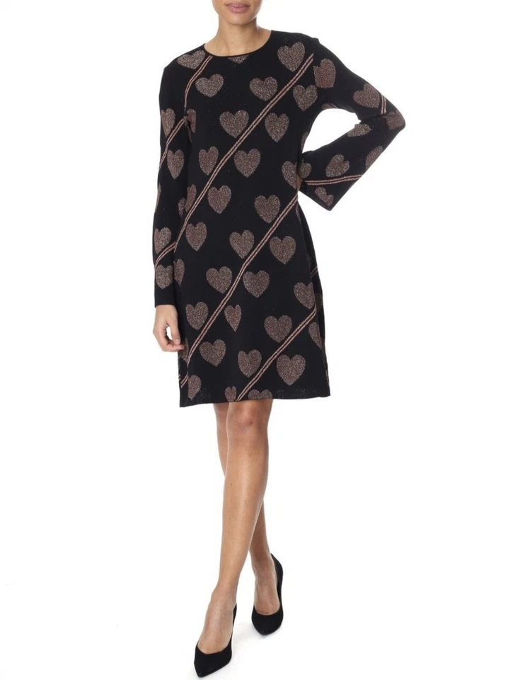 Ted Baker Uzeniaa Joyous Heart Print Knit Dress- Size 1 - Image 1 of 4