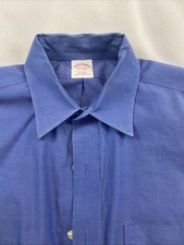 Brooks Brothers Madison Non-Iron Dress Shirt Blue 16-33 Mens Long Sleeve