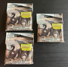 3x 100 Dragon Shield Perfect Fit Sleeves Smoke Sideloaders