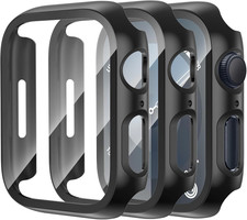 3-Pack Case with Tempered Glass Screen Protector for Apple Watch 44Mm SE 3/2Nd G