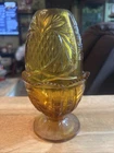 Fenton Vintage Amber Pineapple Heart Fairy Lamp Candle Holder