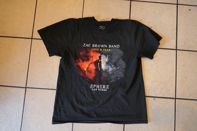OFFICIAL Zac Brown Band Love And Fear 2025 2026 Las Vegas Sphere Tour T-Shirt L