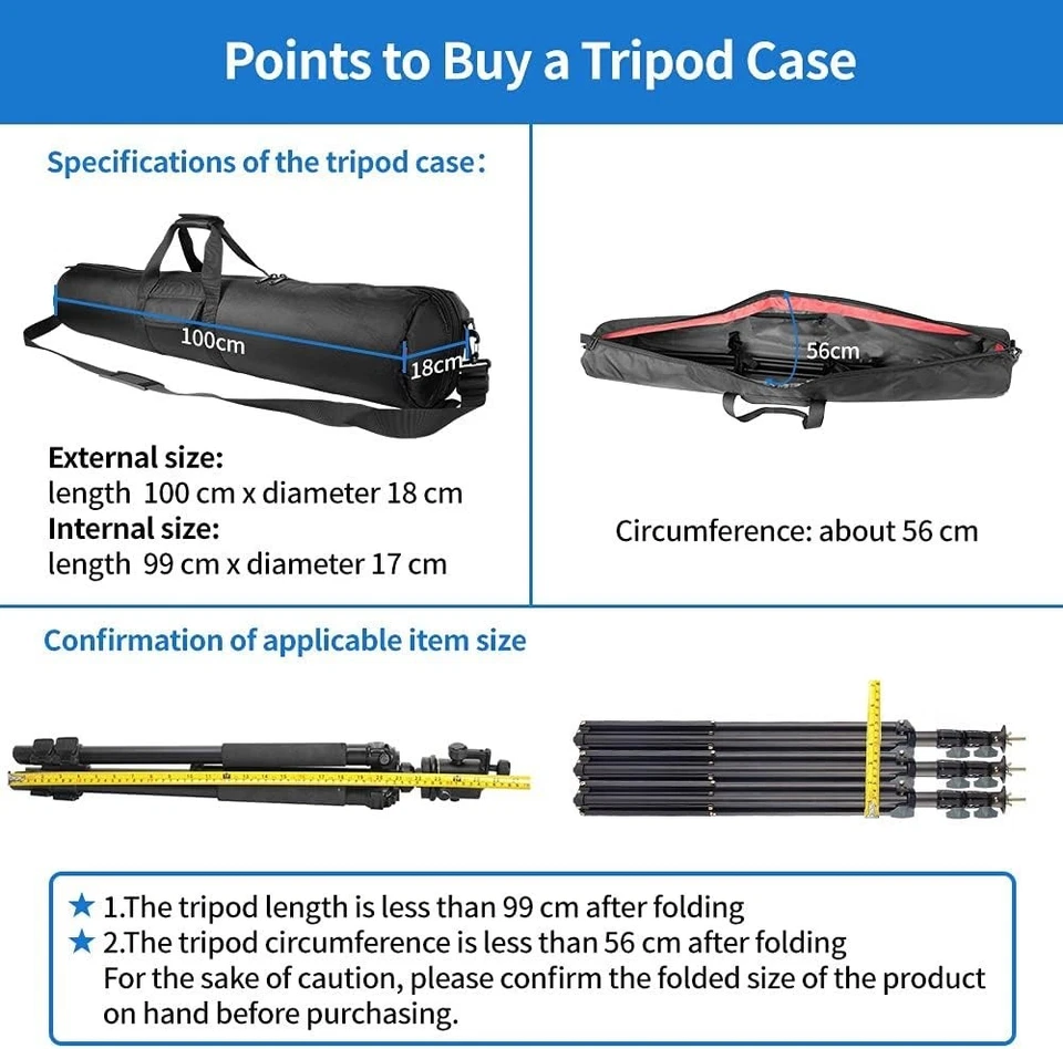 39x7in Tripod Carrying Case – Lightweight, Padded, with Adjustable Strap - Image 4 of 4