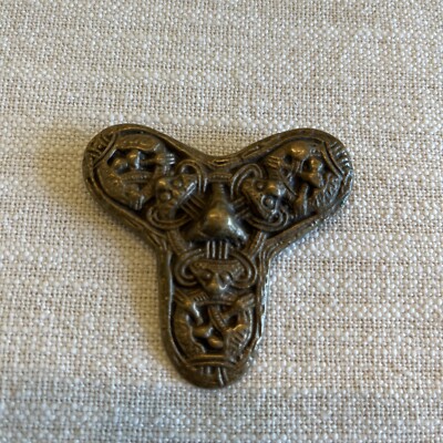 VIKING NORWEGIAN TREFOIL BRONZE BROOCH PIN NORWAY/ SCANDINAVIAN
