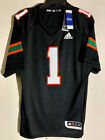 Adidas Premier Ncaa Jersey University of Miami Hurricanes #1 Black Men's S
