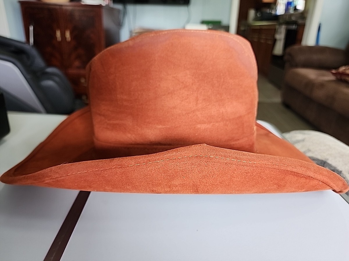 帽子 tento draw coad hat dark brown Cowboy Tan Suede Hat Leather Crown Firm Felt Brim Western
