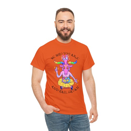 Baphy The Baphomet - Be Who You Are And Hail Satan! - Unisex Heavy Cotton Tee - Picture 54 of 133