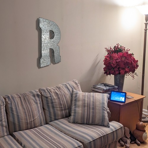 Huge 20" Metal Letter Hanging Wall Décor, Galvanized Metal with Rusted Edges - Picture 112 of 228