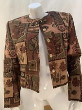 Gorgeous Vintage Doncaster Size 10 Tapestry Button Down Lined Blazer Jacket Coat