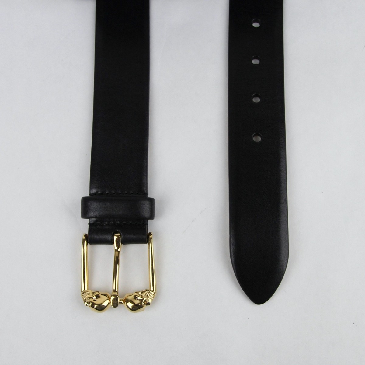 $595 Alexander McQueen Men's Black Leather Belt 110/44