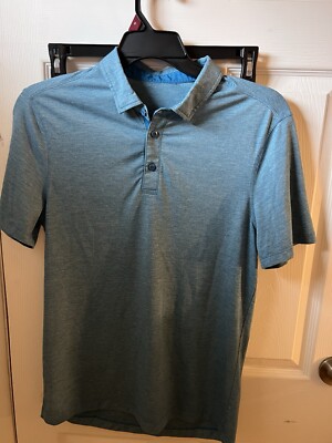 Lululemon Polo Shirt Mens Small Blue Performance Evolution Athletic Golf Gym