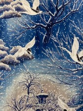 Hoffman Snow Festival Sreen Print Blue W Meta...