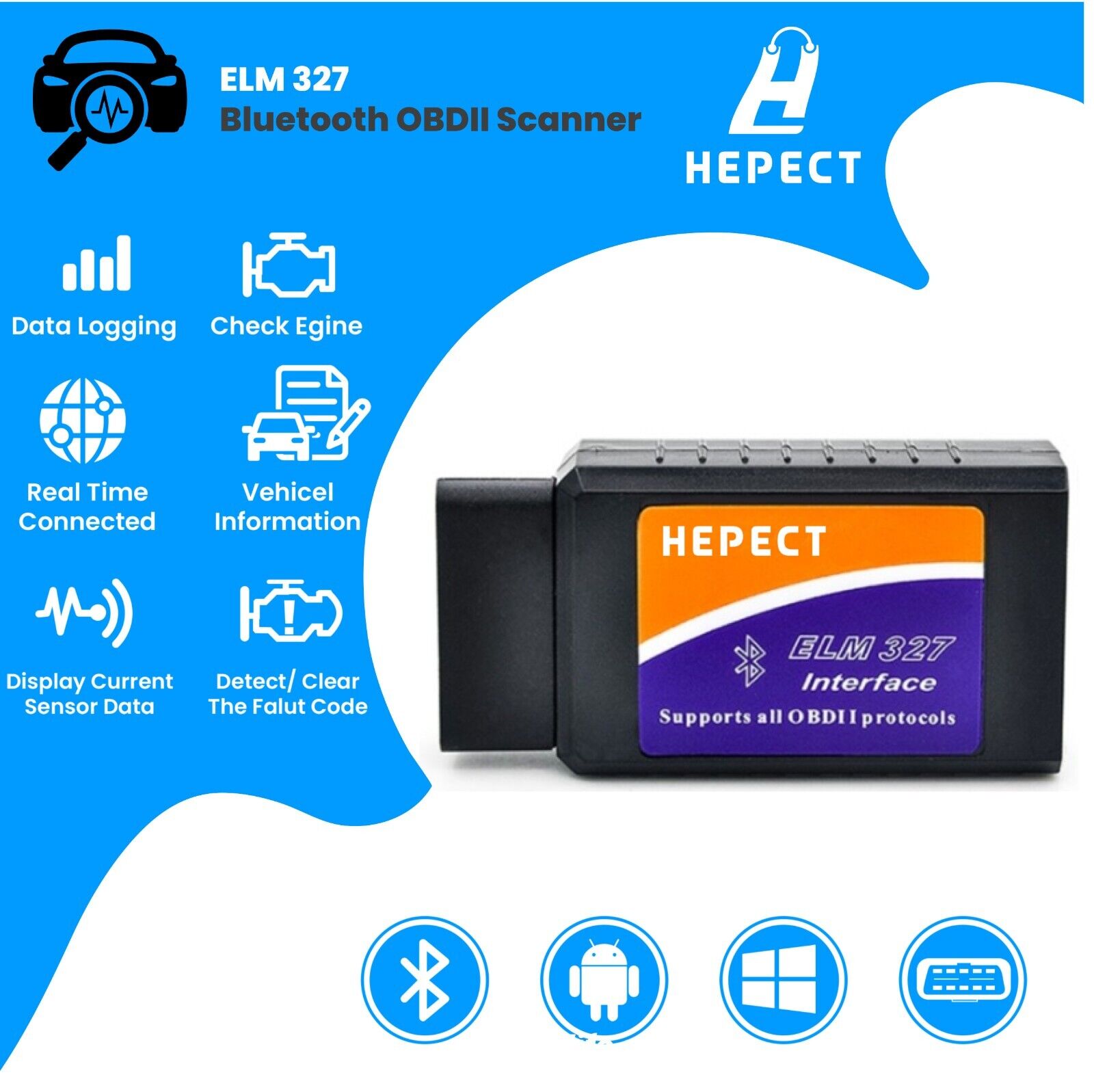 Terminologi Spil Pine Bluetooth OBD2 OBDII Car Diagnostic Scanner Auto Fault Code Reader Tool  ELM327 – ASA College: Florida