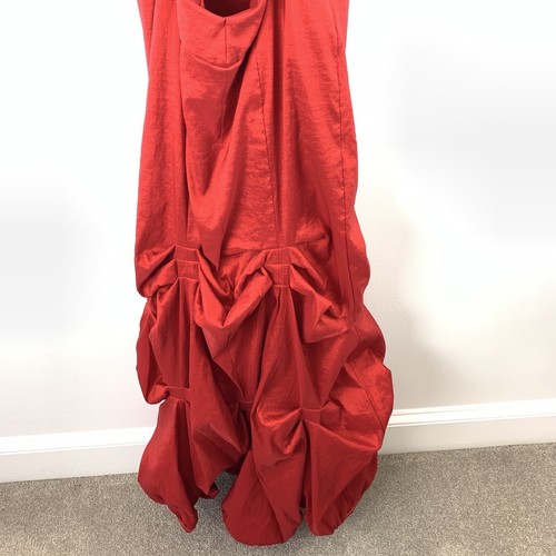 Vintage Jessica McClintock Dress Womans Size 4 Red Drop Waist Ruffle Formal Prom - Picture 5 of 18