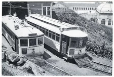 c.1947 SAN FRANCISCO STREETCARS @ SUTRO BATHS RAILWAY TERMINAL~NEW 1980 POSTCARD