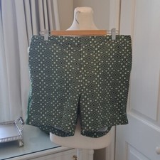 NWOT Fair Harbor Mens The Sextant 6" Swim Trunks Navy/Gree/White Print Zip S-36
