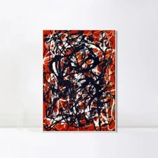 Framed Canvas Print Art Free Form by Jackson Pollock Abstract Art 28"x40"