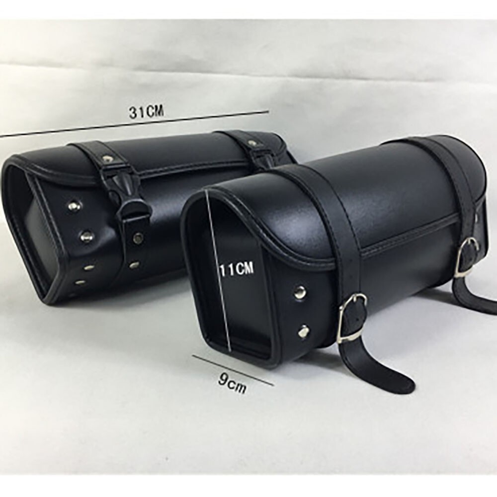 BORSA BARILOTTO RIGIDO Porta Attrezzi Forcella Moto Custom Chopper Nero