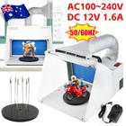 Portable Airbrush Kit Paint W/Fan Booth Spray Booth Exhaust Turntable Filter Set