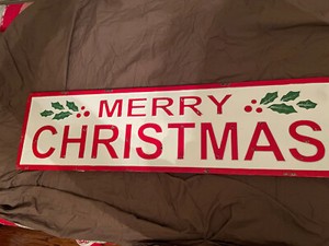 BRAND NEW ASHLAND MERRY CHRISTMAS METAL WALL PLAQUE