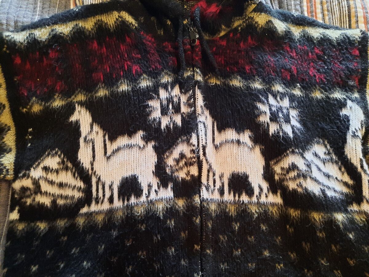 Native Textil Ecuador Small Alpaca Blend Zippered Hoodie Native Textil Ecuador Small Alpaca Blend Zippered Hoodie