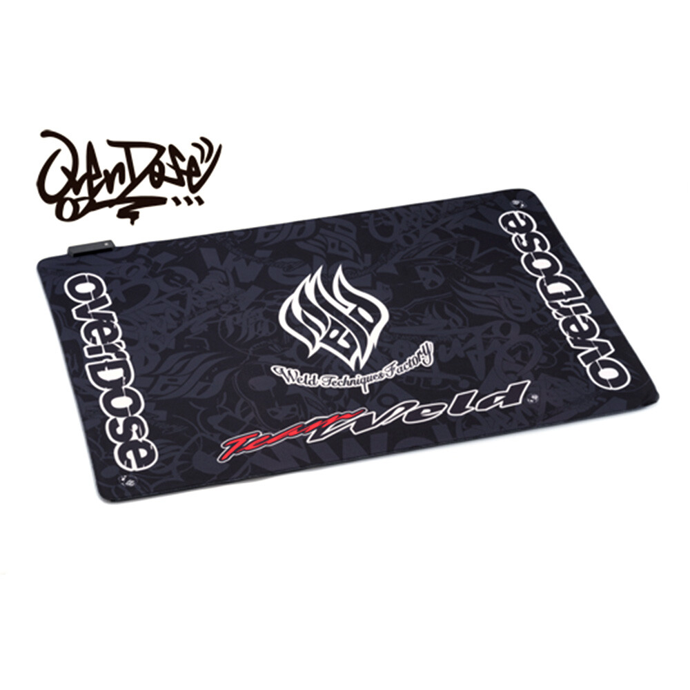 Overdose 900x600mm Size LED Pit Mat Black 1/10 RC Car Drift Overdose 900x600mm Size LED Pit Mat Black 1/10 RC Car Drift