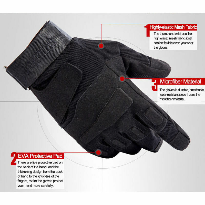Tactical Military Full Finger Gloves SWAT CS Assault Police Security