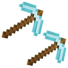Minecraft Pickaxe Sword Toy Costume Prop 15.75" 2 Pack Halloween Cosplay Game