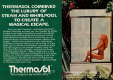1982 Vintage Print Ad ThermaSol Combined the Luxury Steam Whirlpool Lady Towel