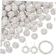 10mm Rhinestones Beads 100pcs Pave Disco Ball Beads Polymer Clay Beads Crystal