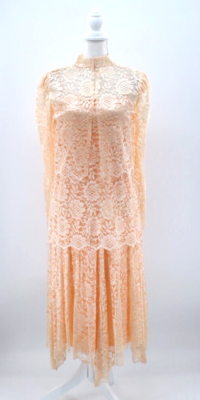 Vtg Women's 70s 2 PC Peach Lace Dress Set 1970s S/M Dress + Jacket Outfit | eBay Vtg Women's 70s 2 PC Peach Lace Dress Set 1970s S/M Dress + Jacket Outfit | eBay