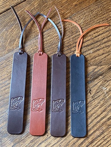 Bookmark Fishing gift Father's day Leather bookmark Mix And Match Colours Fish - Picture 3 of 6