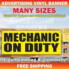 MECHANIC ON DUTY Advertising Banner Vinyl Mesh Sign repair service tools garage
