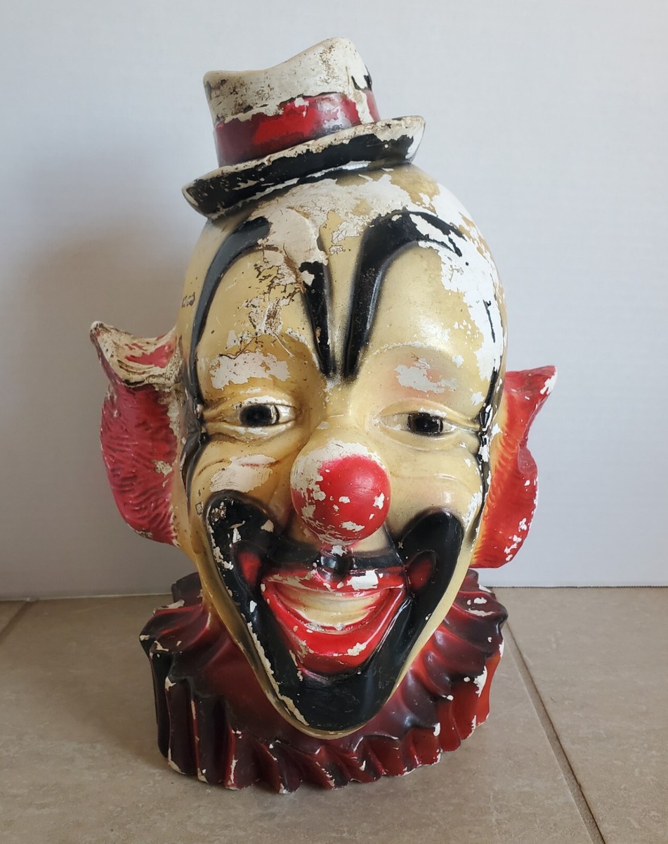 1940 Brass Clown Head Bookends クラウンヘッド 1940 Brass Clown