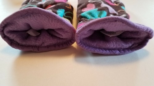 Jumping Beans Girl's Size M-L Brown Multicolored Hearts Fleece Gloves EUC - Picture 6 of 8