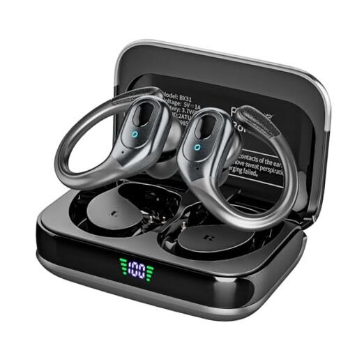 Wireless Earbuds, 75H Playtime Bluetooth 5.3 Headphones, IP7 Waterproof Black